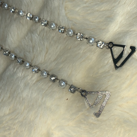 Bra straps replacement pearl and crystal diamond jewel silver chain Bra straps - Picture 4 of 13